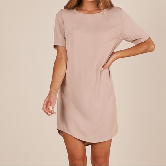 Nwt Showpo WAY IT IS SHIFT DRESS IN MOCHA - Picture 2 of 6